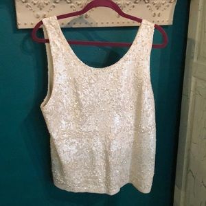 J. Crew cream sequin tank